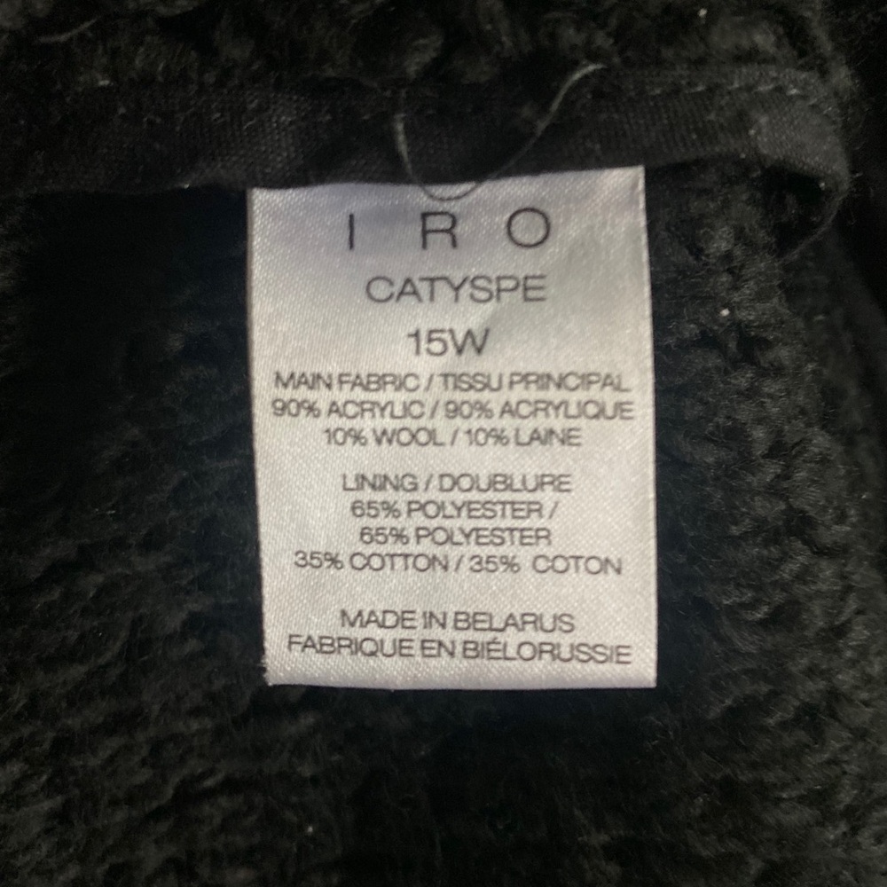 Iro Caty Popcorn Knit Jacket Size 0 Black Boucle … - image 7